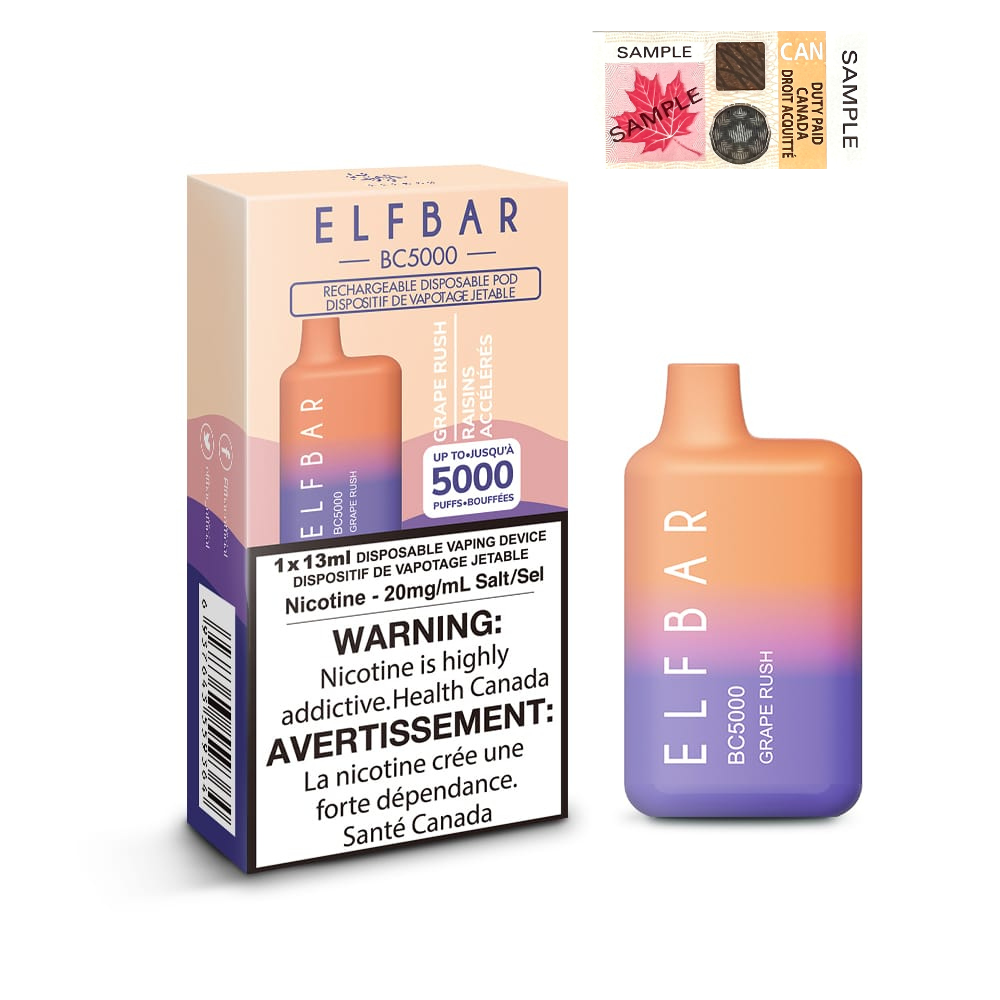Elf Bar BC5000 Grape Rush 20mg/mL disposable (Provincial)