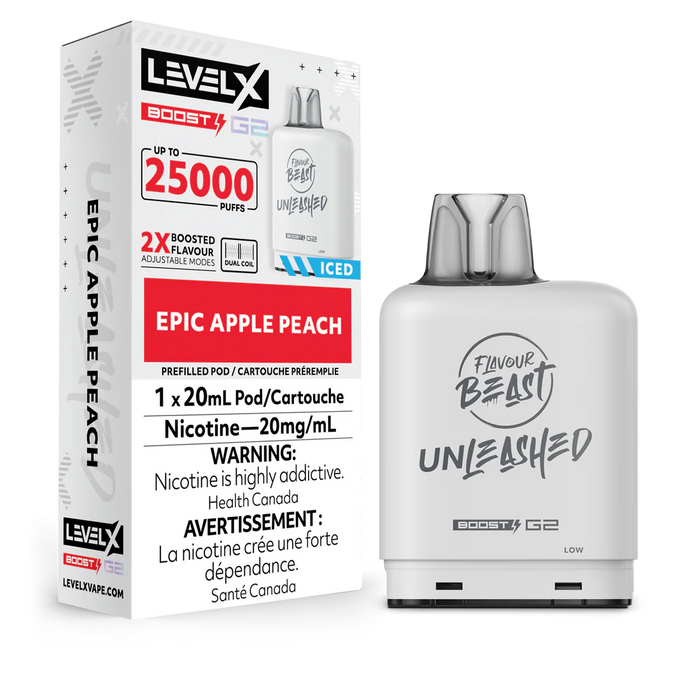 Flavour Beast Unleashed LevelX Boost Pod G2 25K Epic Apple Peach 20mg (Provincial)