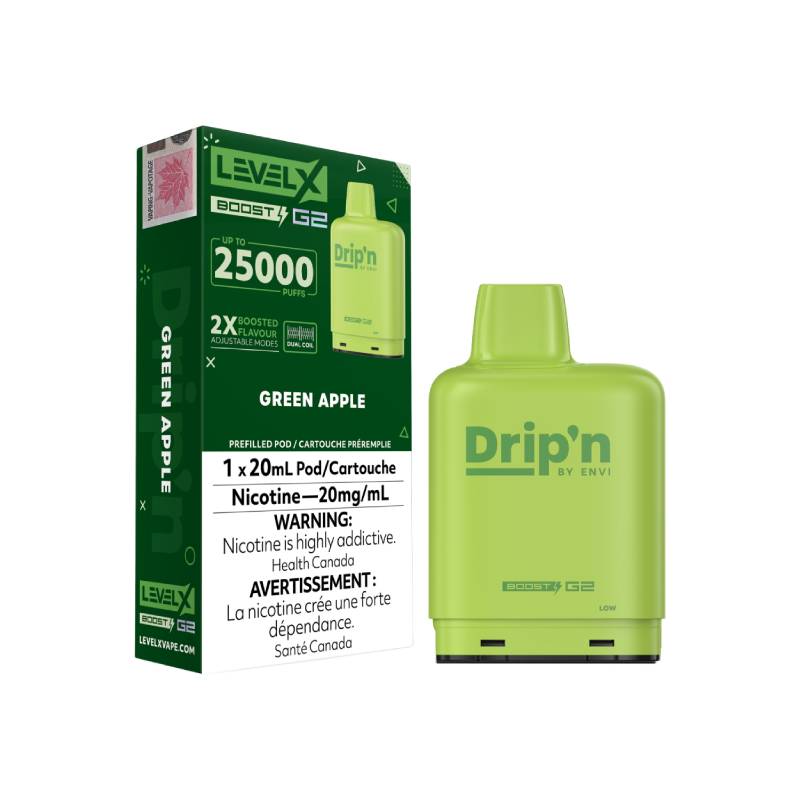 Drip’n LevelX Boost G2 25K Pod Green Apple 20mg (Provincial)