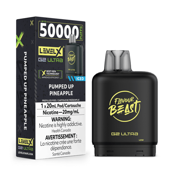 Flavour Beast Level X G2 Ultra Pumped Up Pineapple Iced 50k Puffs Pod (Provincial)