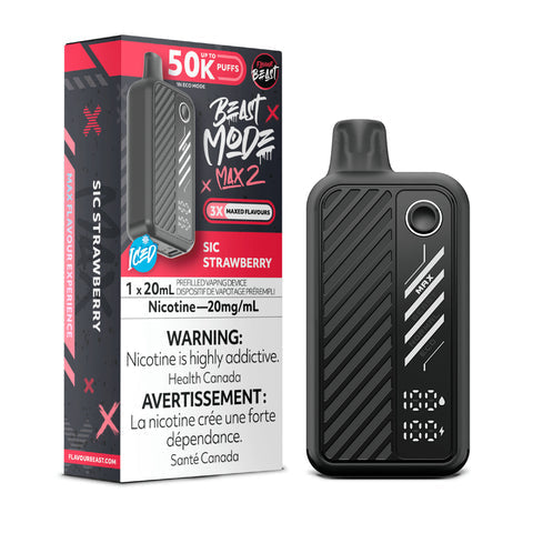 Flavour Beast Mode Max2 50k Sic Strawberry Iced 20mg disposable (Provincial)