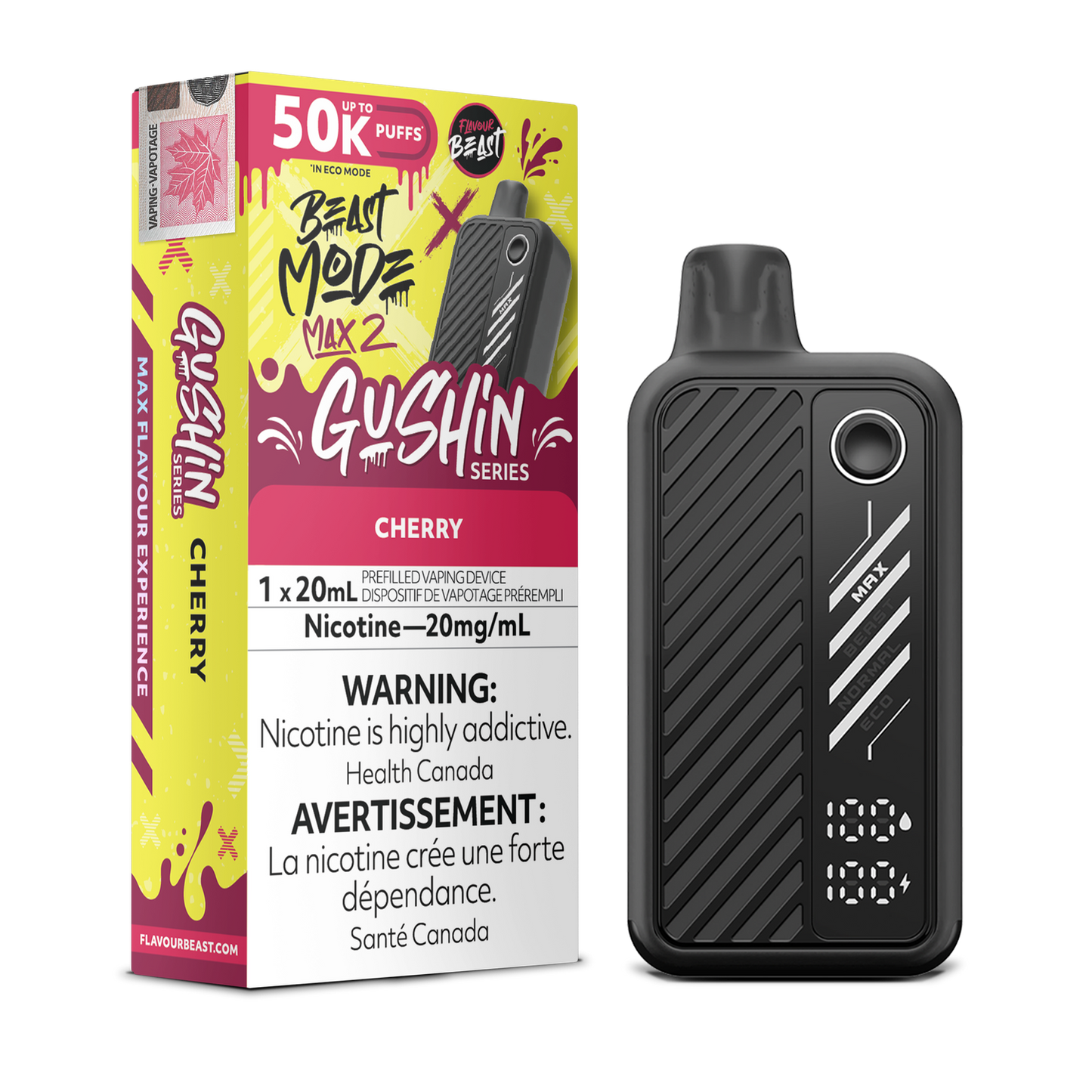 Flavour Beast Mode Max 2 Gushin Cherry 50k Puffs Disposable (Provincial)