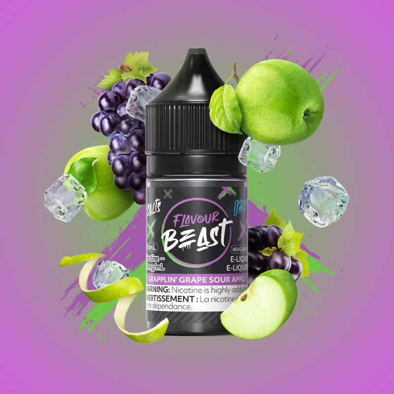Flavour beast E-Liquid Grapplin’ Grape Sour Apple Iced 10mg - 30ml (Provincial)