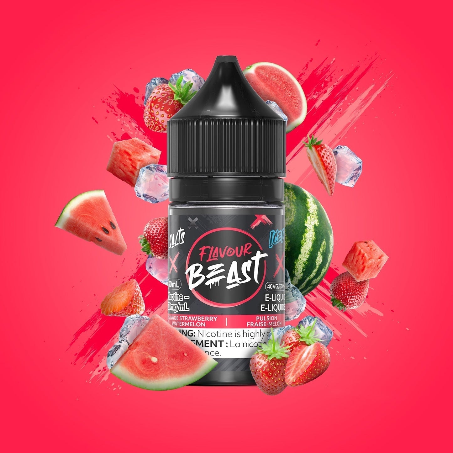 Flavour Beast E-Liquid Savage Strawberry Watermelon Iced 20mg - 30ml (Provincial)