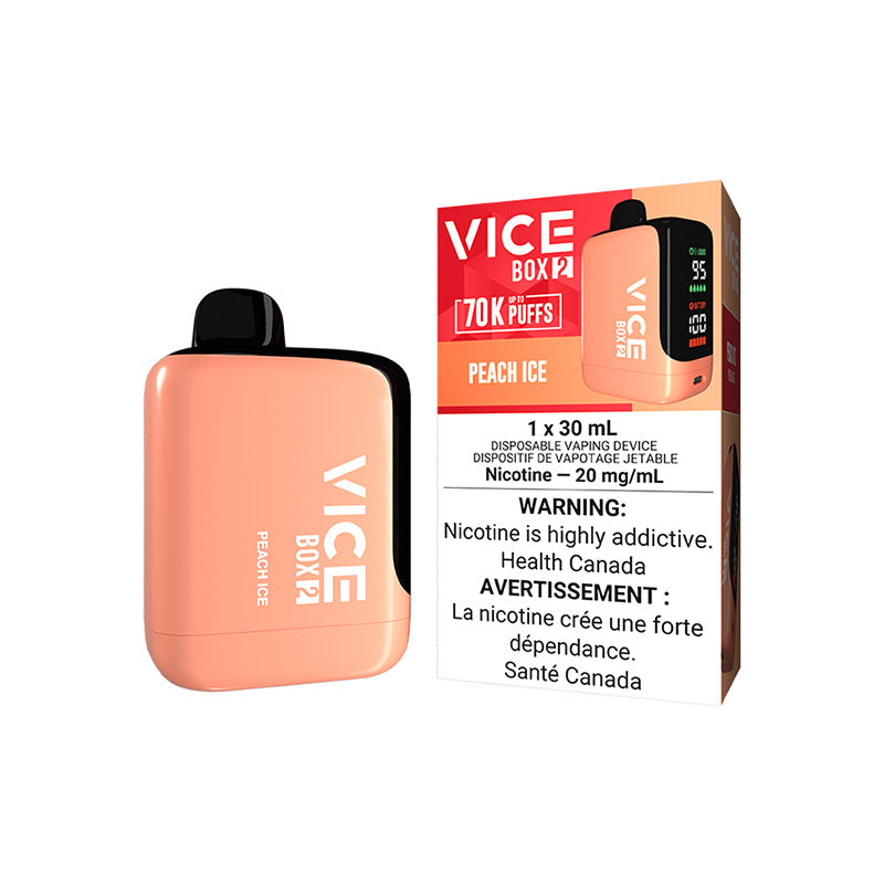 Vice Box 2 Peach Ice 70k puff 20mg/mL disposable (Provincial)