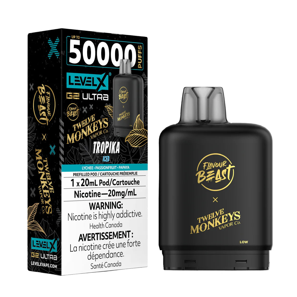 Flavour Beast x Twelve Monkeys Level X G2 Ultra Pod 50k Tropika Iced 20mg/ml (Provincial)