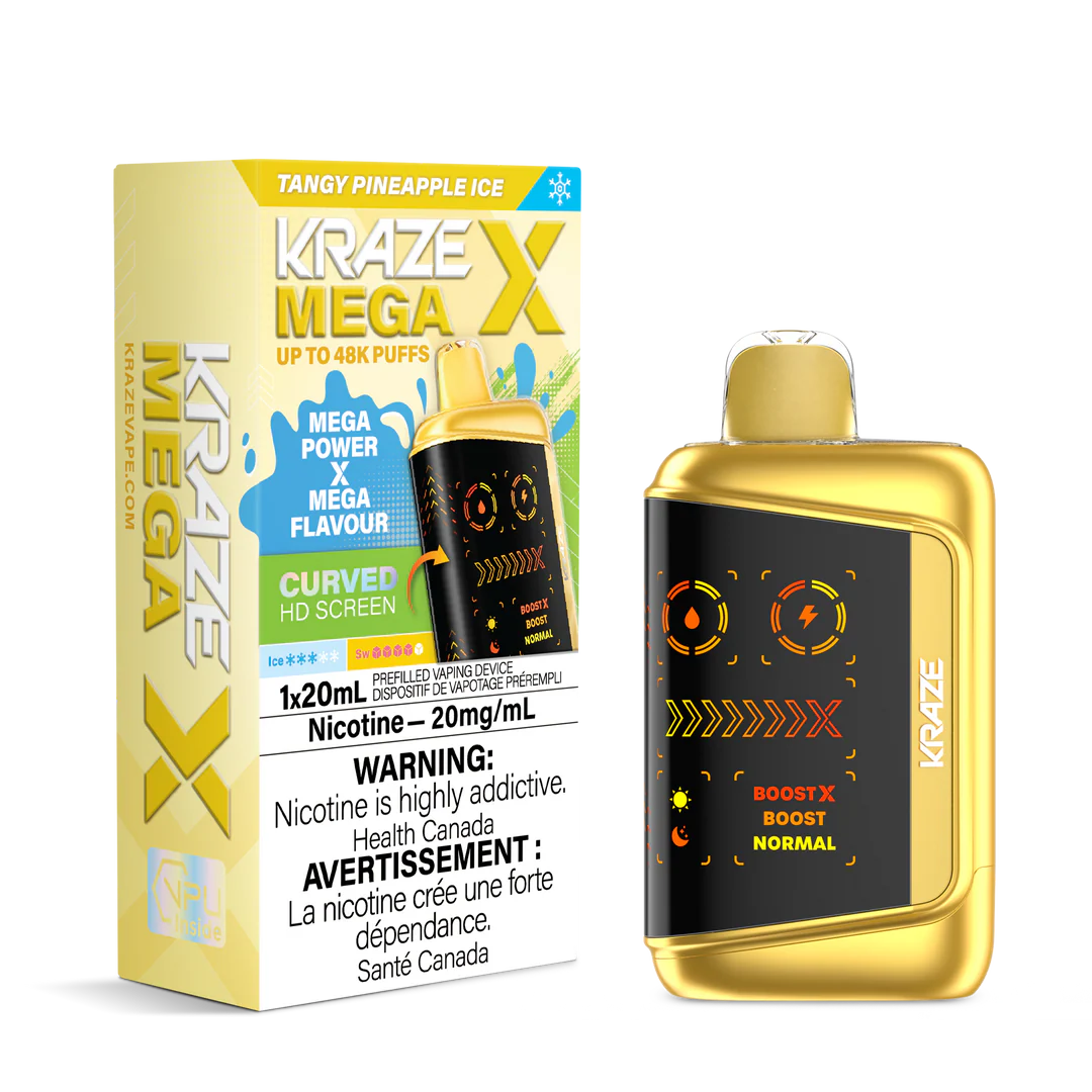 Kraze Mega X 48K Tangy Pineapple Ice 20mg/mL Disposable (Provincial)