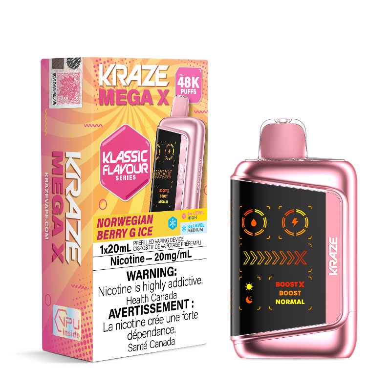 Kraze Mega X 48K Norwegian Berry G Ice 20mg Disposable (Provincial)