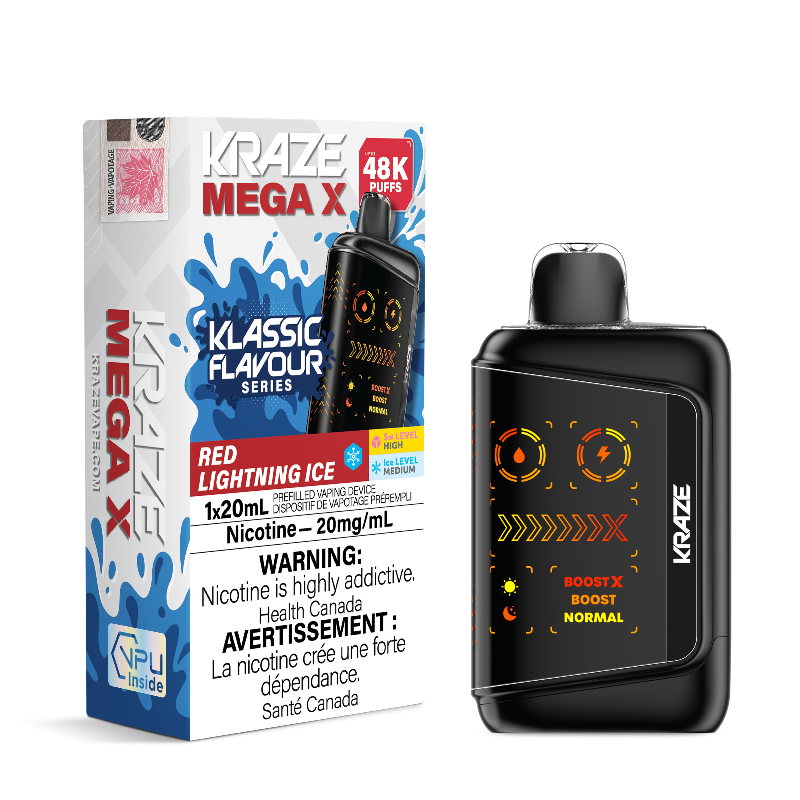 Kraze Mega X 48K Red Lightning Ice 20mg Disposable (Provincial)