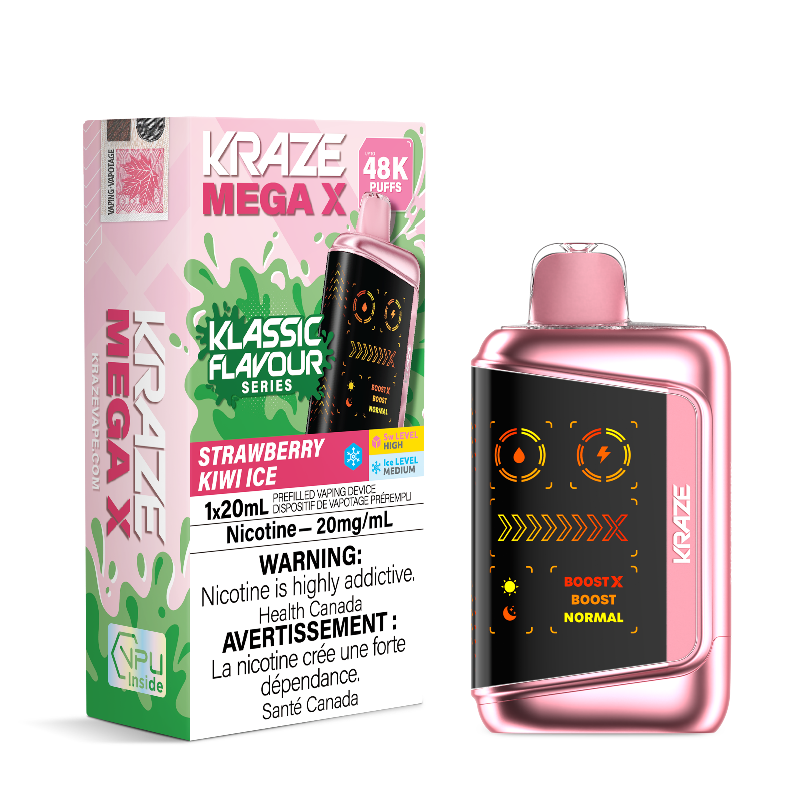 Kraze Mega X 48K Strawberry Kiwi Ice 20mg Disposable (Provincial)