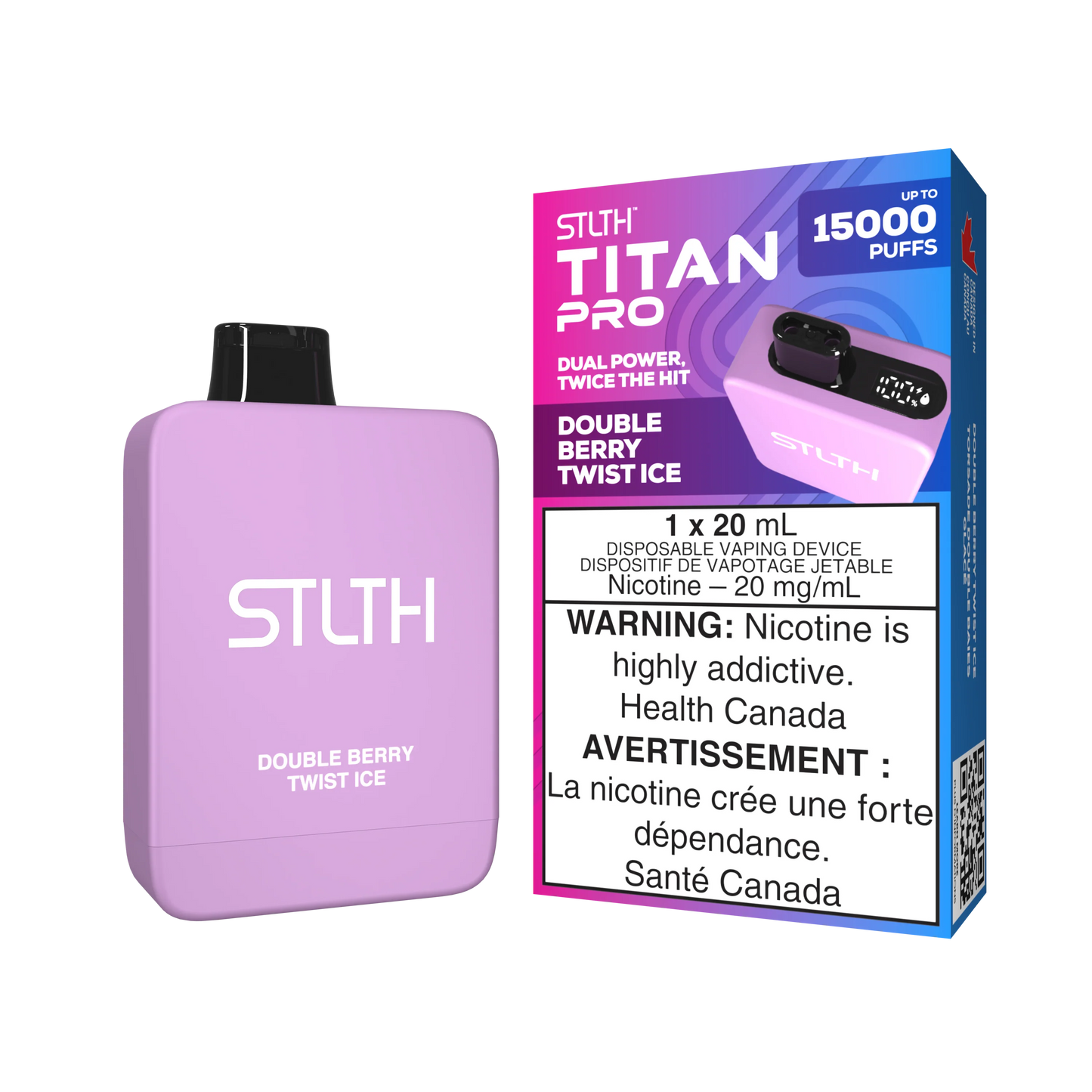 Stlth Titan Pro 15k Double Berry Twist Ice 20mg/ml Disposable (Provincial)