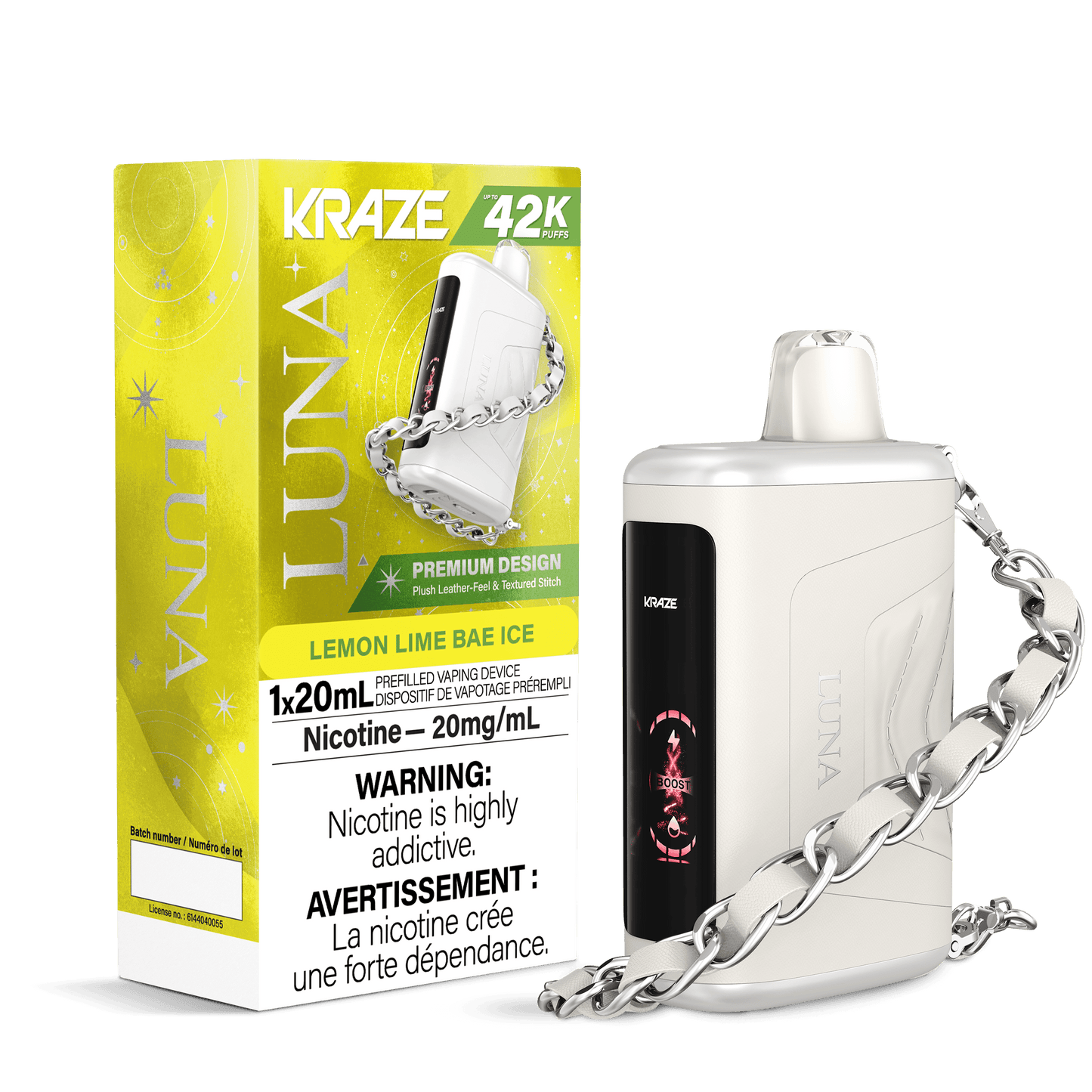 Kraze Luna 42K Lemon Lime Bae Ice 20mg disposable (Provincial)