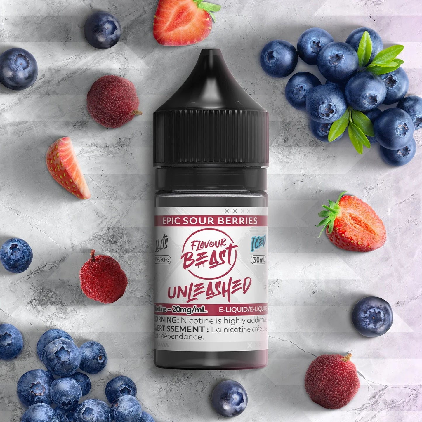 Flavour Beast E-liquid Unleashed Epic Sour Berries Iced 20mg/30ml (Provincial)