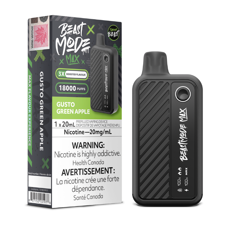 Flavour Beast Mode Max 18k Gusto Green Apple 20mg disposable (Provincial)