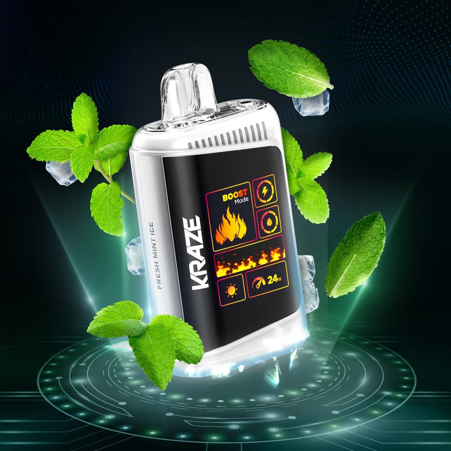 Kraze HD Mega 20K Fresh mint ice 20mg/mL disposable (Provincial)