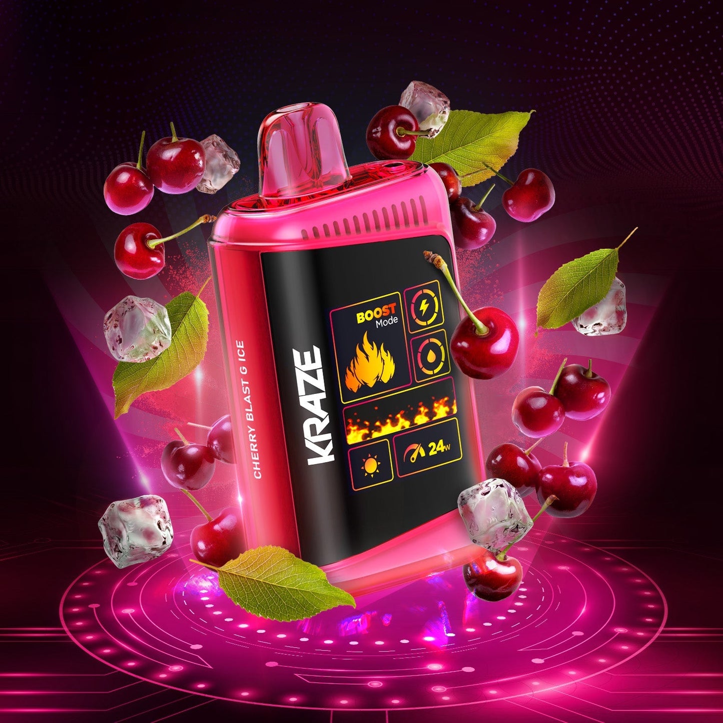 Kraze HD Mega 20K Cherry Blast G Ice 20mg disposable (Provincial)