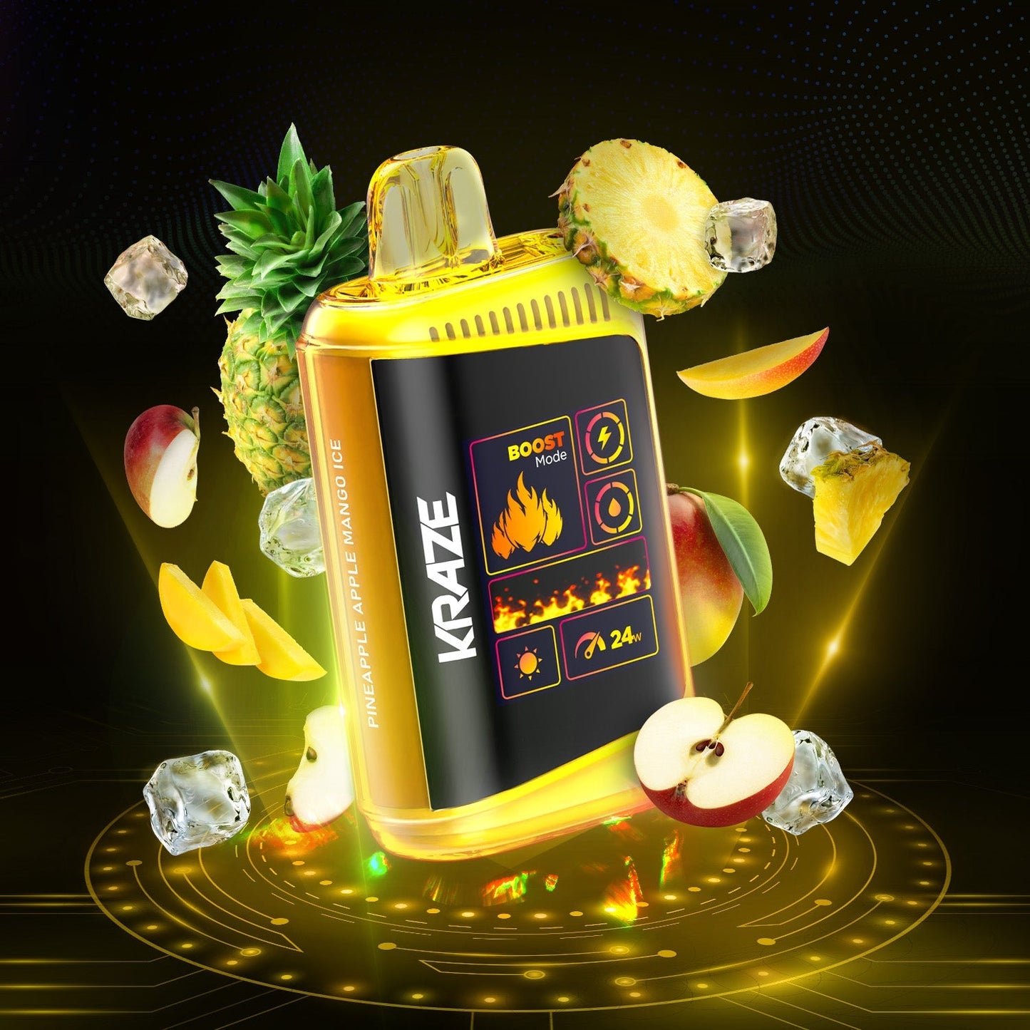Kraze HD Mega 20K Pineapple Apple Mango Ice 20mg disposable (Provincial)