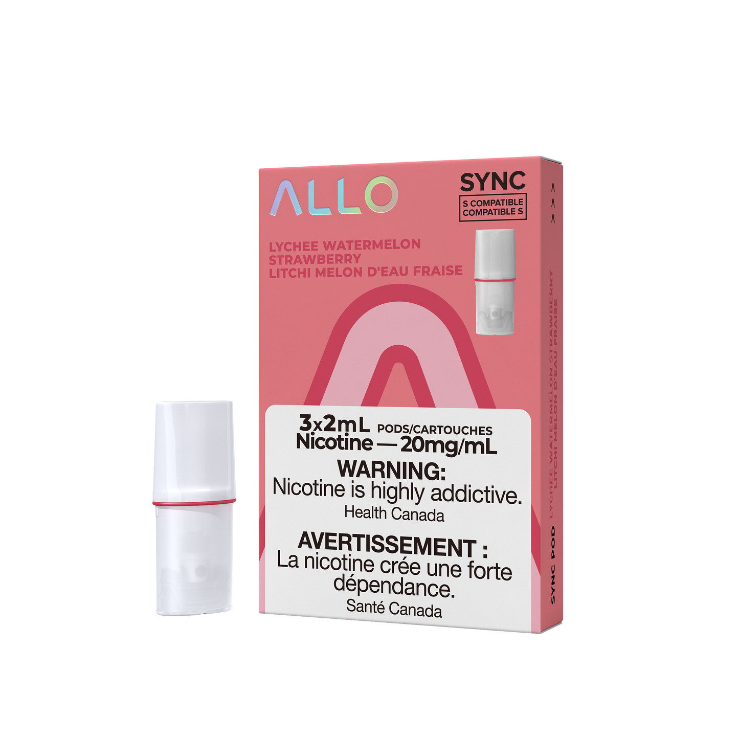 Allo Sync Lychee Watermelon Strawberry 20mg Pods (Provincial)