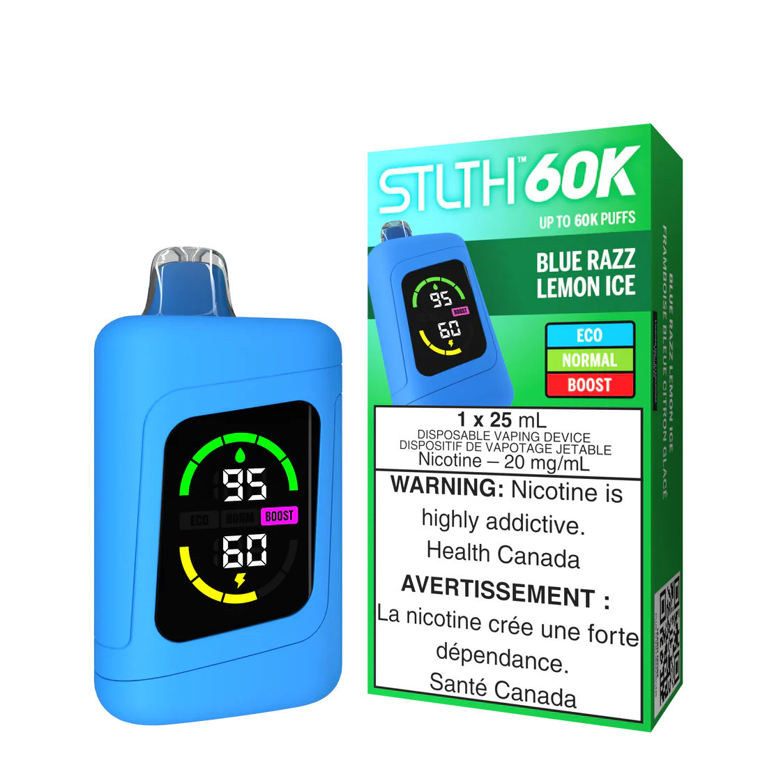 Stlth 60k Blue Razz Lemon Ice 20mg disposable (Provincial)