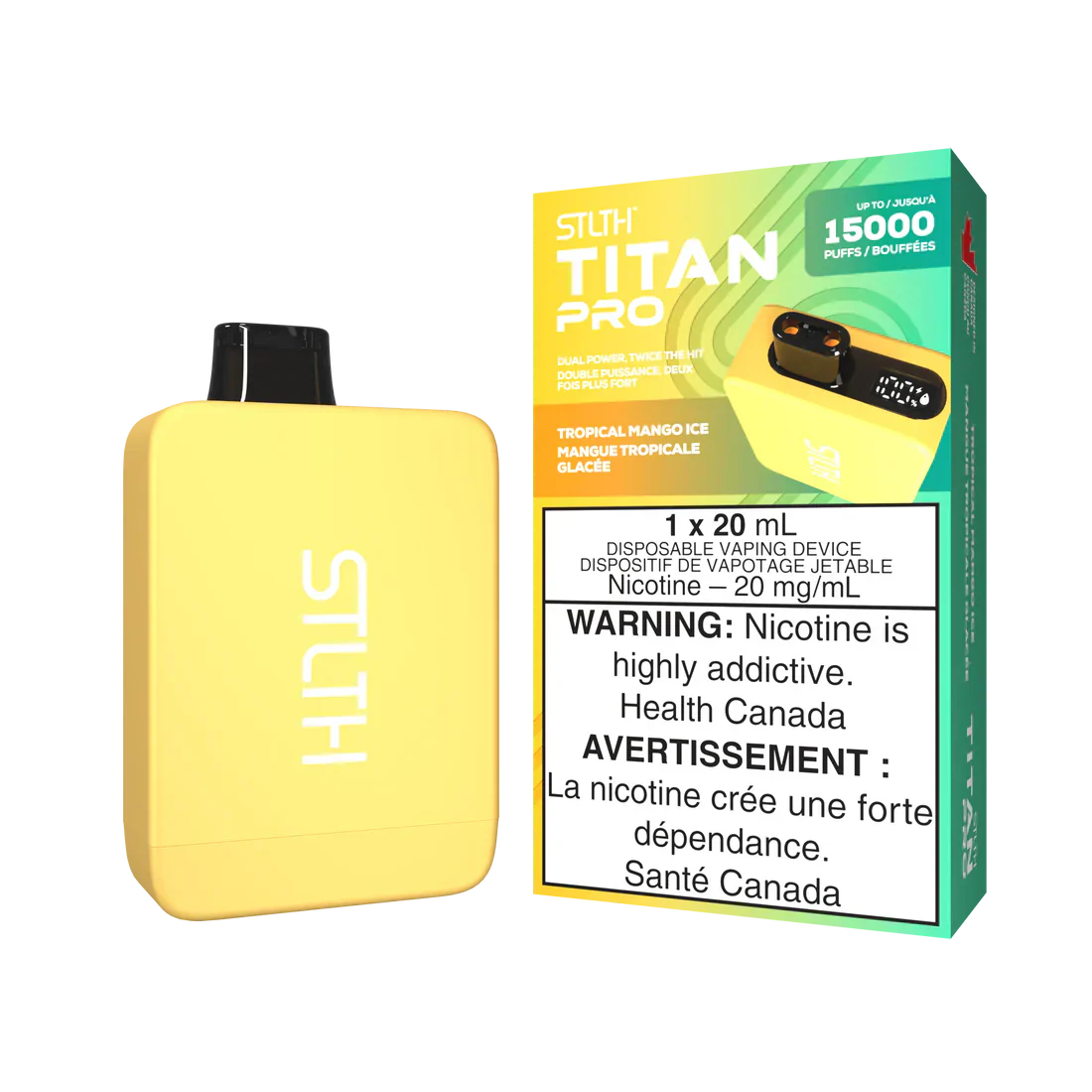 STLTH Titan Pro 15K Tropical Mango Ice 20mg/ml Disposable (Provincial)