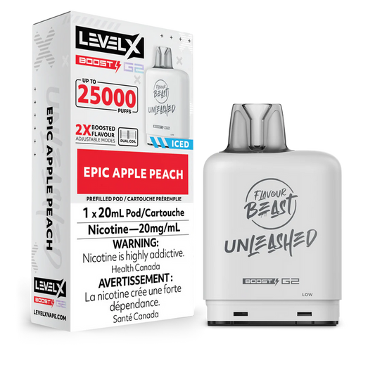 Flavour Beast Unleashed LevelX Boost Pod G2 25K Epic Apple Peach  20mg (Provincial)