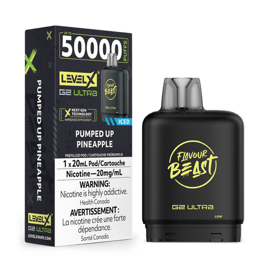 Flavour Beast Level X G2 Ultra Pumped Up Pineapple Iced 50k Puffs Pod (Provincial)