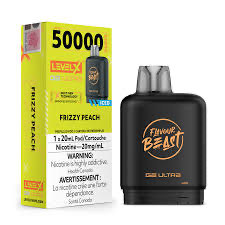 Flavour Beast Level X G2 Ultra Frizzy Peach Iced 50k Puffs Pod (Provincial)