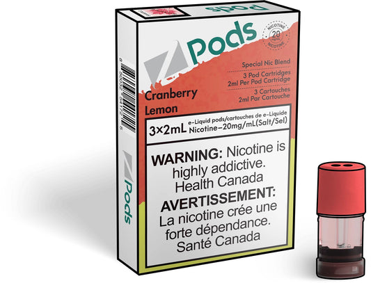 Zpods Cranberry Lemon 20mg (Provincial)