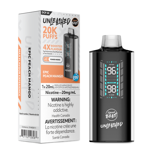 Flavour Beast Unleashed 20K Epic Peach Mango Iced 20mg disposable (Provincial)