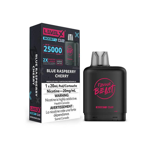 Flavour Beast LevelX Boost Pod G2 25K Blue Raspberry Cherry  20mg (Provincial)