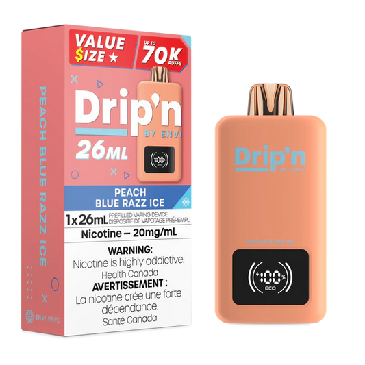 Drip’n 70k Peach Blue Razz Ice 20mg/ml disposable (Provincial)