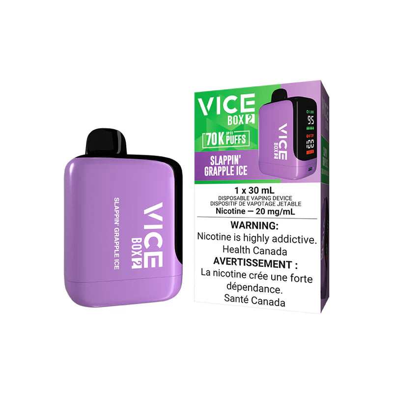Vice Box 2 Slappin’ Grapple  Ice 70k puff 20mg/mL disposable (Provincial )