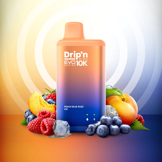 Drip’n EVO 10K Peach Blue Razz Ice 20mg/mL disposable (Provincial)