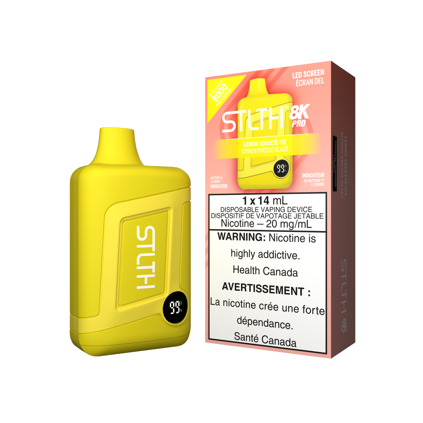 Stlth 8kPro Lemon Squeeze Ice 20mg disposable (Provincial)