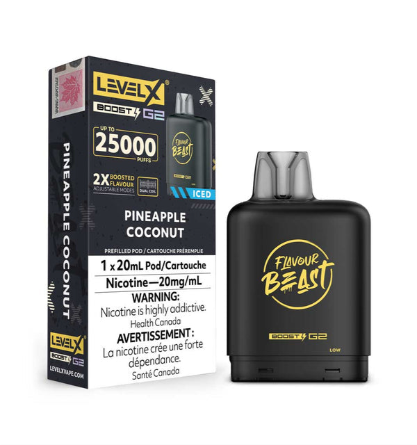 Flavour Beast LevelX Boost Pod G2 25K Pineapple Coconut Iced 20mg (Provincial)