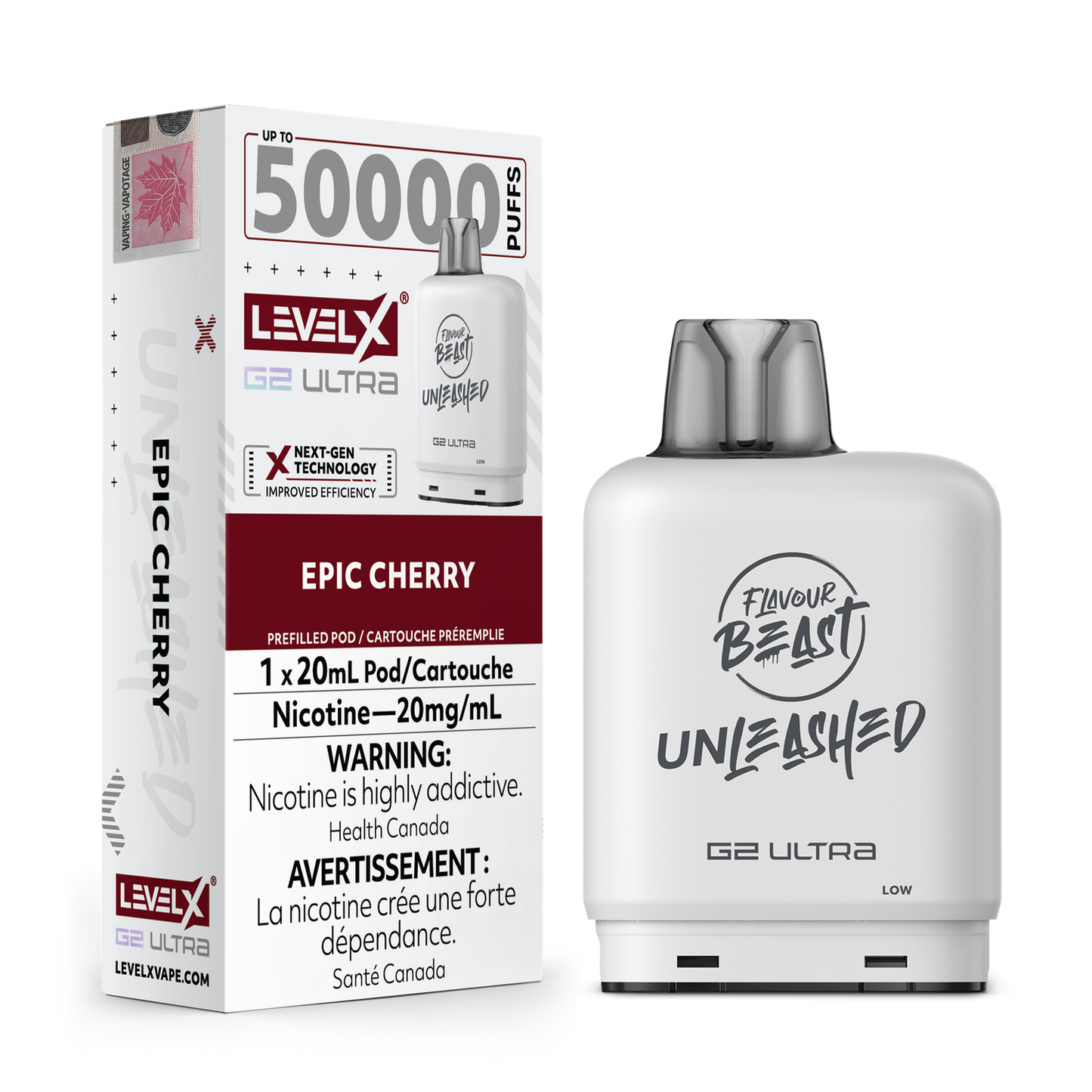 Flavour Beast Unleashed Level X G2 Ultra Epic Cherry 50k Puffs Pod (Provincial)