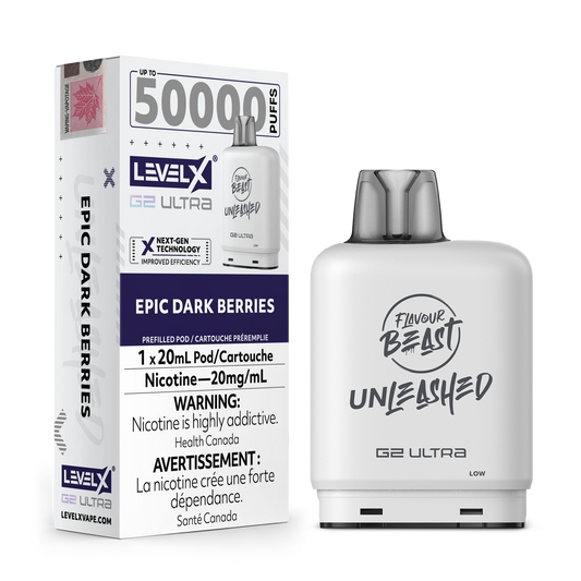 Flavour Beast Unleashed Level X G2 Ultra Epic Dark Berries 50k Puffs Pod (Provincial)