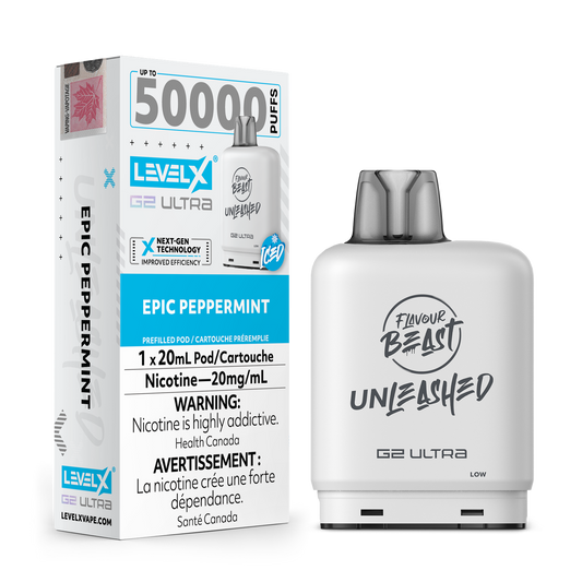 Flavour Beast Unleashed Level X G2 Ultra Epic Peppermint Iced 50k Puffs Pod (Provincial)
