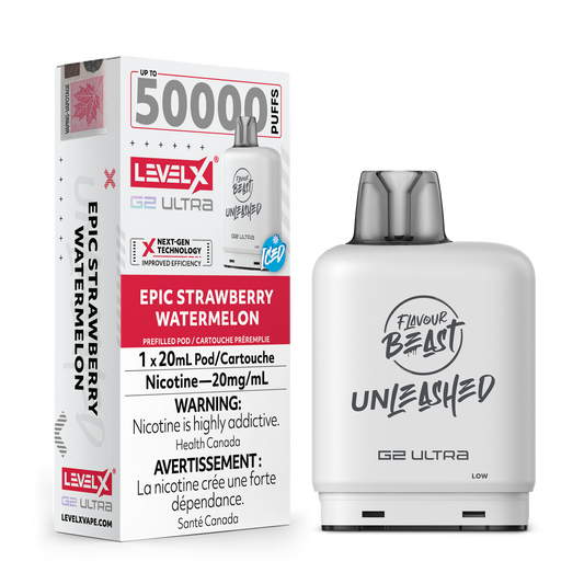 Flavour Beast Unleashed Level X G2 Ultra Epic Strawberry Watermelon Iced 50k Puffs Pod (Provincial)