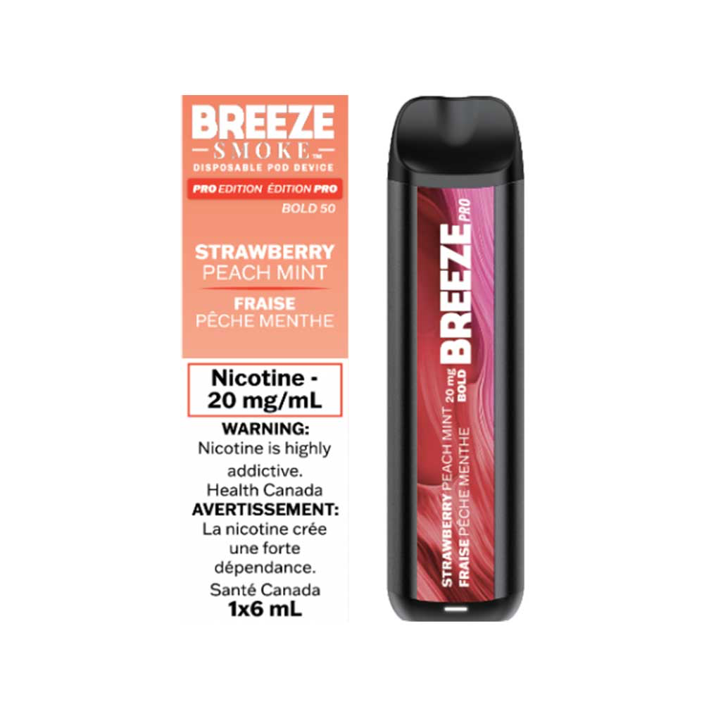 Breeze Smoke Strawberry Peach Mint 2000 Puff 20mg/mL Disposable (Provincial)