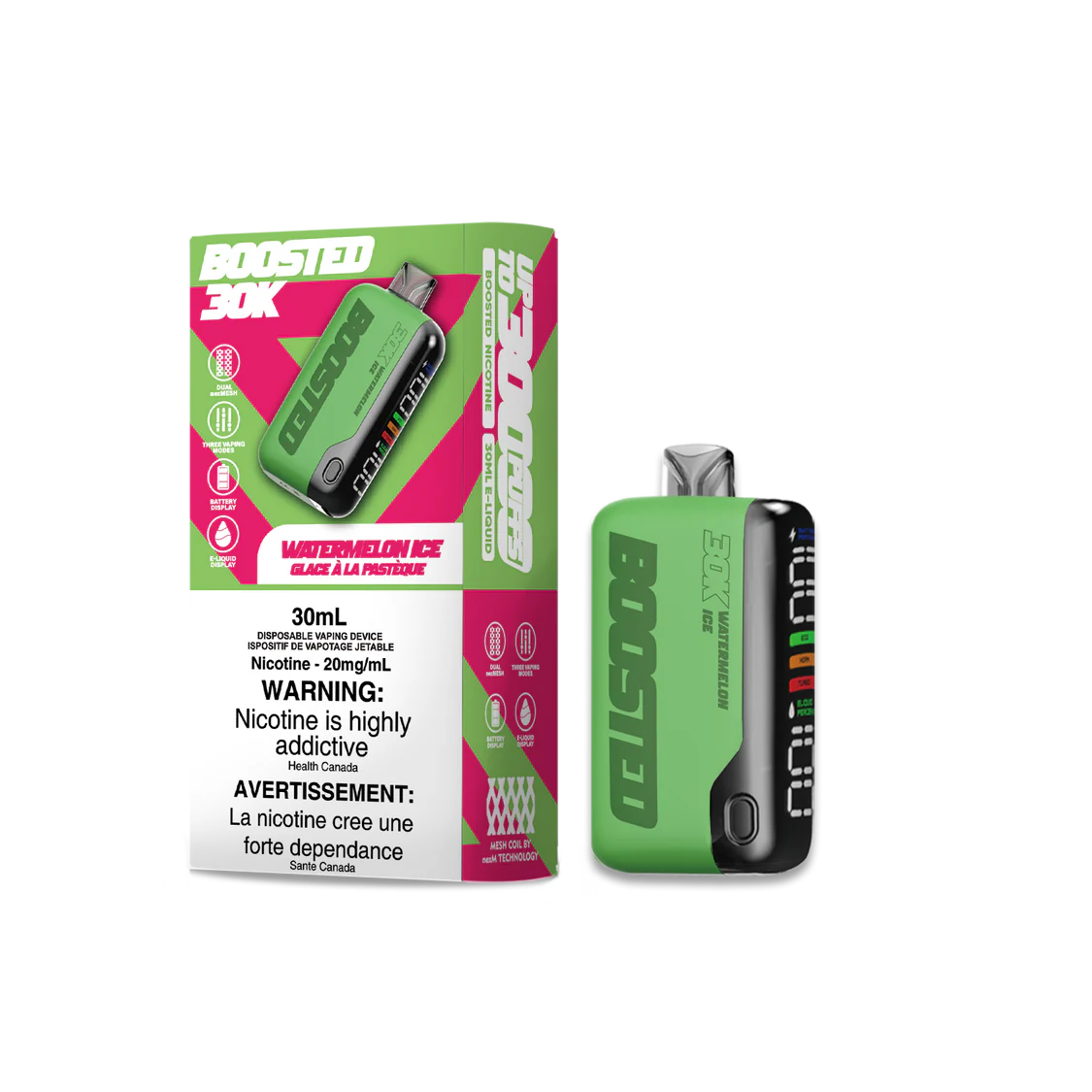 Boosted 30k Watermelon Ice Disposable 20mg/ml (Provincial)