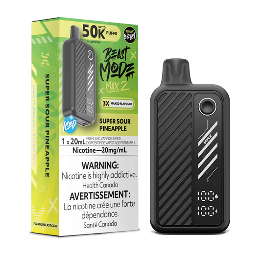 Flavour Beast Mode Max2 50K Super Sour Pineapple Iced 20mg disposable (Provincial)