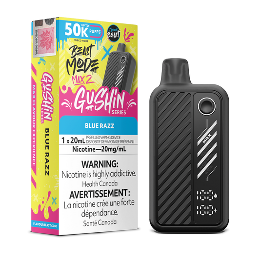 Flavour Beast Mode Max 2 Gushin Blue Razz 50k Puffs Disposable (Provincial)