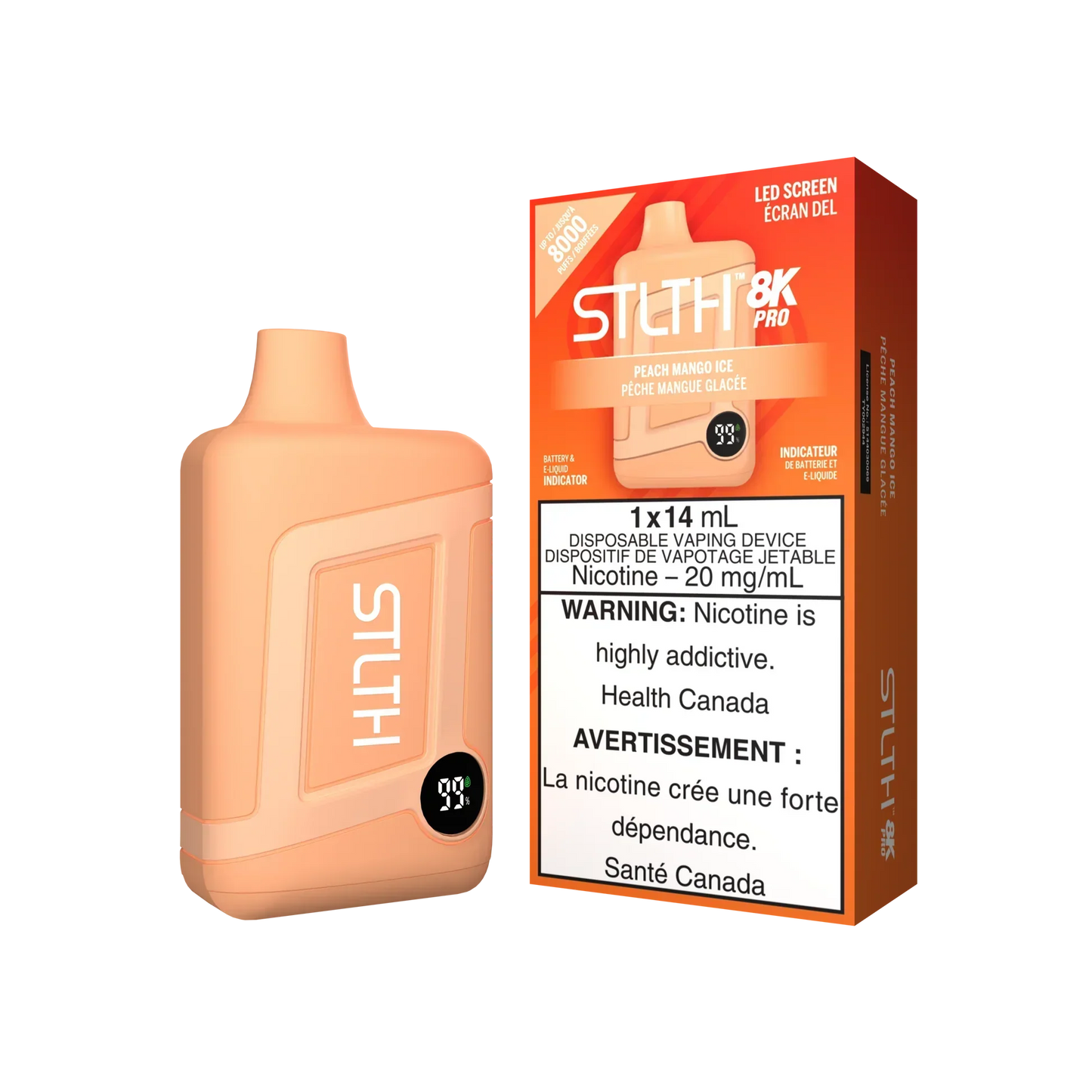 Stlth 8KPro Peach Mango Ice 20mg/ml disposable (Provincial)