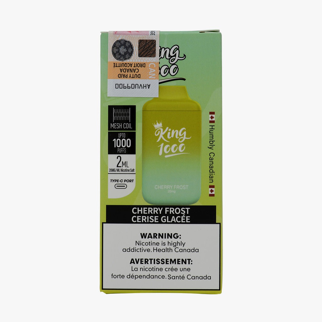King Vape 6000 Zero Bar Cherry Frost  0mg/ml Disposable (Provincial)