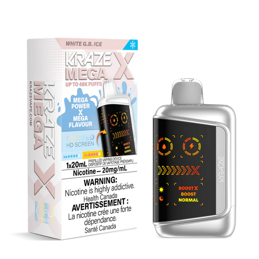 Kraze Mega X 48K White G.B Ice 20mg/mL Disposable (Provincial)