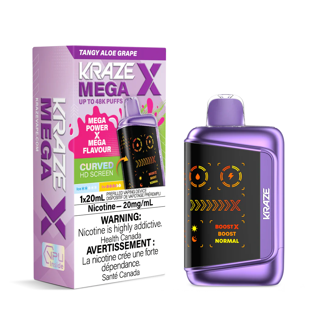 Kraze Mega X 48K Tangy Aloe Grape 20mg/mL Disposable (Provincial)