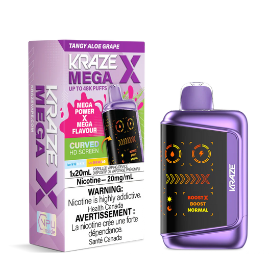 Kraze Mega X 48K Tangy Aloe Grape 20mg/mL Disposable (Provincial)