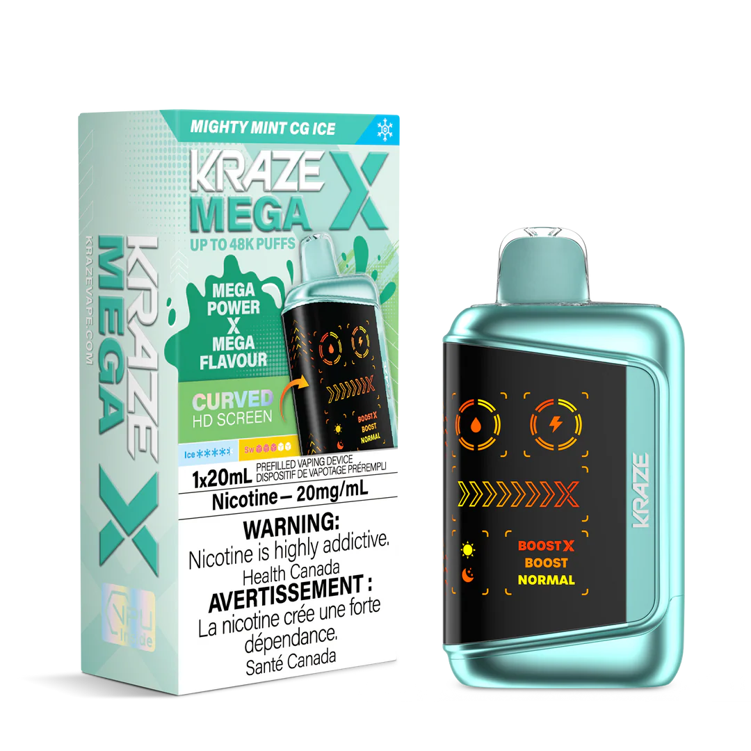 Kraze Mega X 48K Mighty Mint CG Ice 20mg/mL Disposable (Provincial)