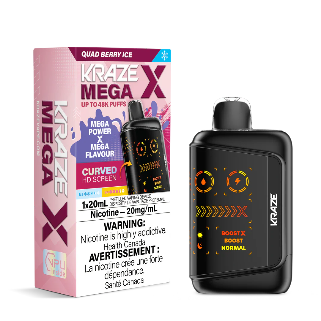 Kraze Mega X 48K Quad Berry Ice 20mg/mL Disposable (Provincial)